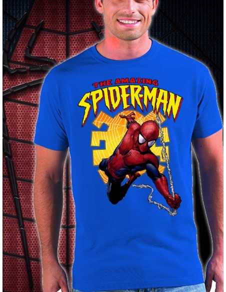Camiseta Amazing Spiderman diseño Spider color azul unisex