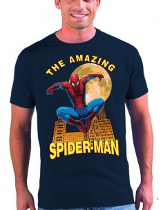 Camiseta Spider-man modelo Moon color azul Marino unisex