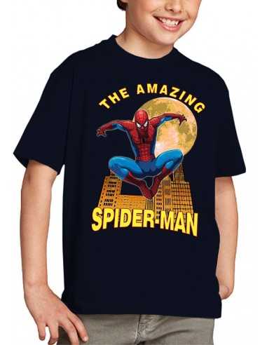 Camiseta Spiderman niño modelo "Moon" color azul marino unisex