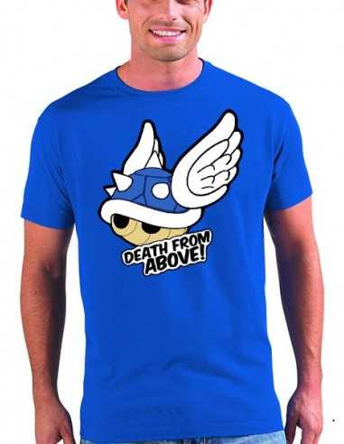 Camiseta Mario Kart 8 Death From Above! manga corta azul, hombre