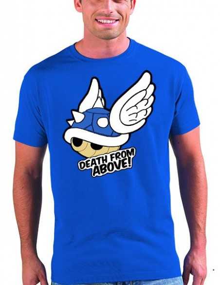 Camiseta Mario Kart 8 Death From Above! manga corta azul, hombre