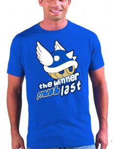 Camiseta Mario bros Mario Kart 8 diseño winner de manga corta azul, hombre