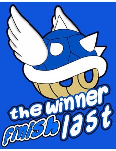 Camiseta Mario bros Mario Kart 8 diseño winner de manga corta azul, hombre 2