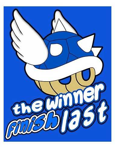 Camiseta Mario bros Mario Kart 8 diseño winner de manga corta azul, hombre Camiseta Mario bros Mario Kart 8 diseño winner de manga corta azul, hombre