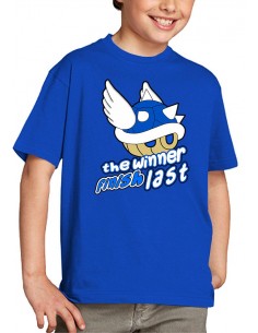Camiseta Super Mario Bros-Mario Kart 8 winner manga corta azul moda infantil