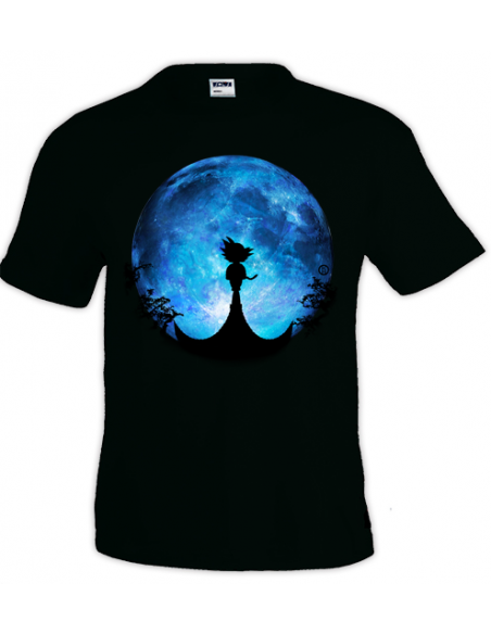 CAMISETA DRAGON BALL GOKU QUIETO MIRANDO LA LUNA -KEVINHEI WART 