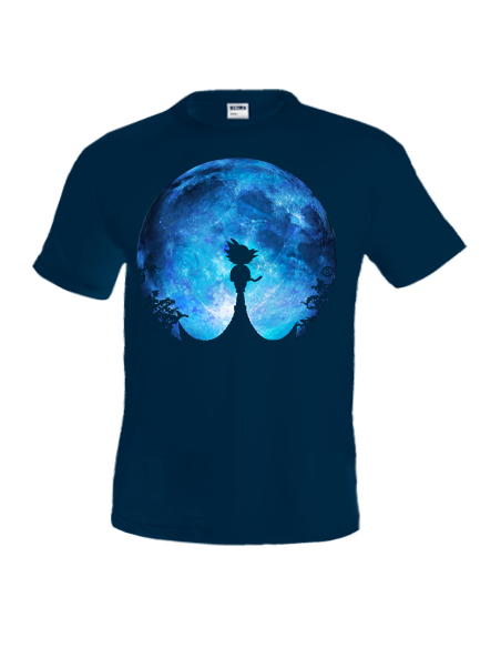 CAMISETA DRAGON BALL GOKU QUIETO MIRANDO LA LUNA -KEVINHEI WART 