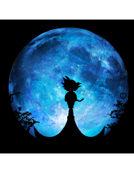 CAMISETA DRAGON BALL GOKU QUIETO MIRANDO LA LUNA -KEVINHEI WART 