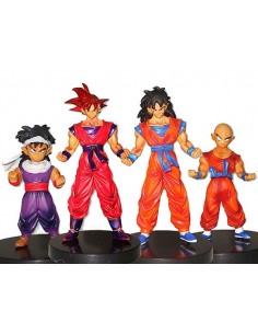 Pack 4 figuras Dragon Ball Z Son Gohan,Cri Lin,Goku y Yamcha- base negra