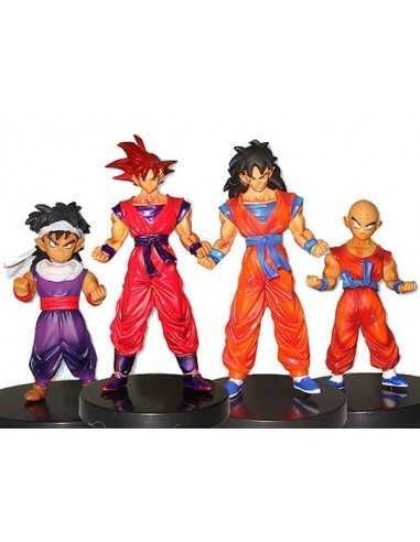 Pack 4 figuras Dragon Ball Z Son Gohan,Cri Lin,Goku y Yamcha- base negra