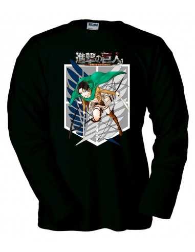 Camiseta Ataque a los Titanes "capitan Levi" manga larga