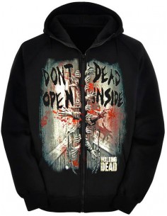 Sudadera Walking Dead, Dont Open Dead Inside con capucha y cremallera