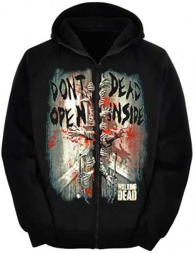 Sudadera Walking Dead, Dont Open Dead Inside con capucha y cremallera