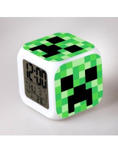 Reloj Minecraft Creeper multifinción con despertador 2