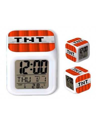 Reloj Minecraft TNT multifunción con despertador