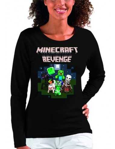 Camiseta Minecraft Revenge Art, manga larga mujer