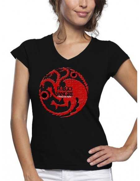 camiseta juego de tronos-Casa Tagaryen-manga corta chica
