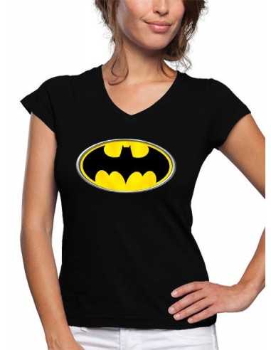 Camiseta de chica manga corta logo Batman 