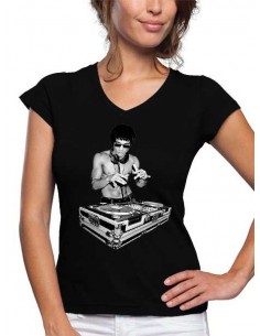 Camiseta Bruce Lee Dj de mujer