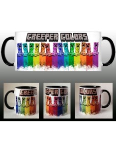 Taza Minecraft Creeper colors