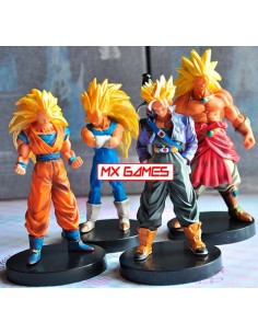 Pack de 4 Figuras de dragon Ball Z Super Saiyan de 16 cms 