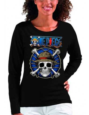 Camiseta Mujer One Piece salvavidas Jolly Roger Camiseta Mujer One Piece salvavidas Jolly Roger