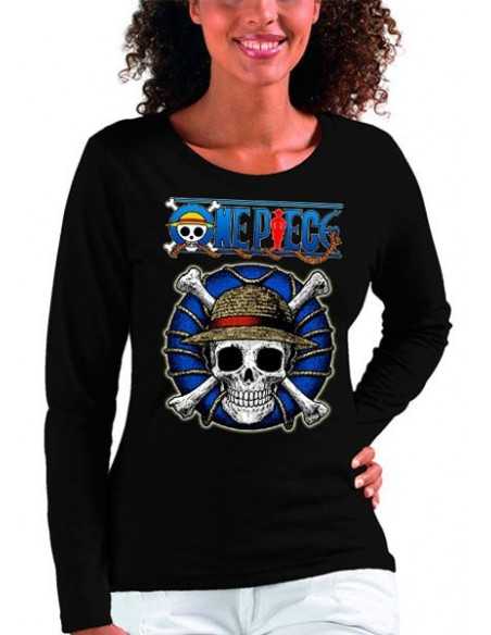 Camiseta Mujer One Piece salvavidas Jolly Roger Camiseta Mujer One Piece salvavidas Jolly Roger