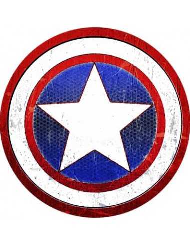 Camiseta Capitan America (Escudo envejecido) Blanca