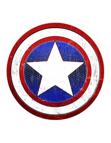 Camiseta Capitan America (Escudo envejecido) Blanca