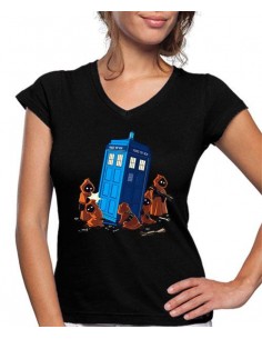 Camiseta Mujer Star Wars Jawas robando Tardis