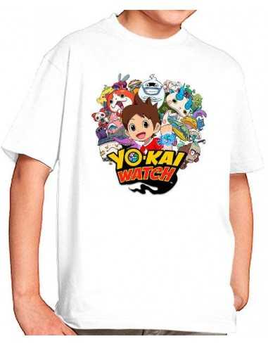 Camiseta Yo-kai Watch blanca personajes Camiseta Yo-kai Watch blanca personajes