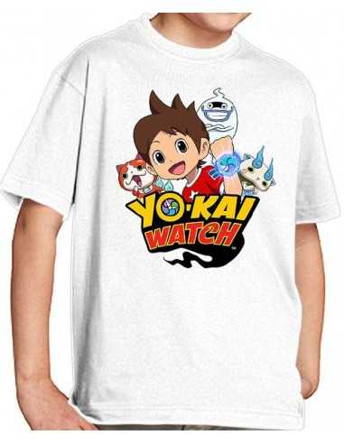 Camiseta Yo-kai Watch blanca logo custom