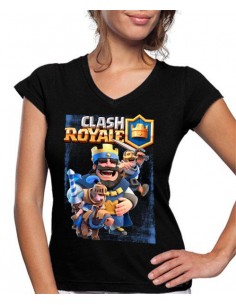 Camiseta Mujer Clash Royale Rey azul y caballeros