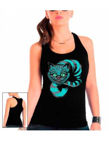 Camiseta mujer Cheshire diseño Art Blue de tirantes