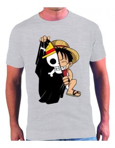 Camiseta One Piece Luffy con Bandera