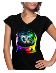 Camiseta mujer Cheshire Gato Astronauta