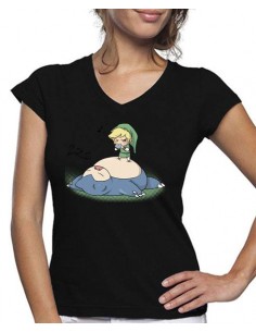 Camiseta Zelda Link diseño Pokeocarine de mujer