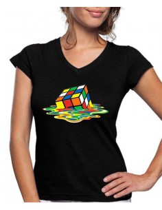 Camiseta Big Bang Theory Cubo de Rubik Fundido -custom- Chica
