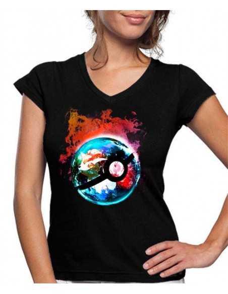 Camiseta de mujer Pokémon Pokeball Pullpix Camiseta de mujer Pokémon Pokeball Pullpix