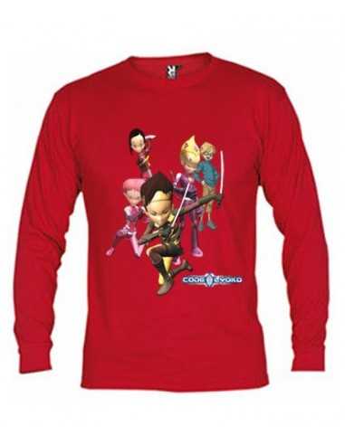 Camiseta codigo lyoko manga larga roja "grupo" Camiseta codigo lyoko manga larga roja "grupo"