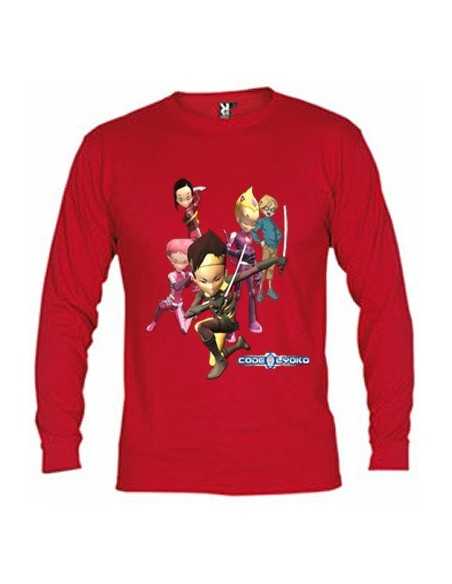 Camiseta codigo lyoko manga larga roja "grupo" Camiseta codigo lyoko manga larga roja "grupo"