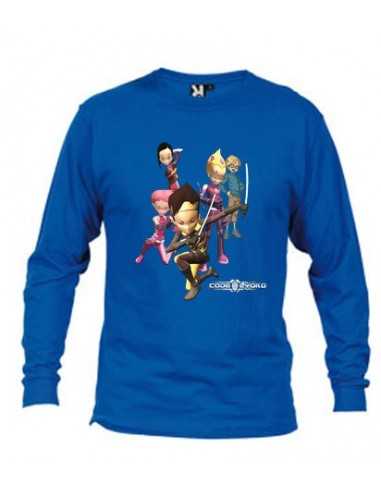 Camiseta codigo lyoko manga larga azul "grupo"