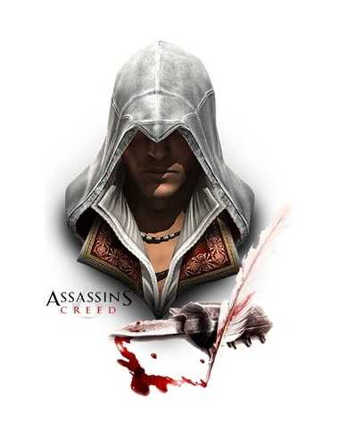 Camiseta Assassins Creed (Ezio pluma) Negra