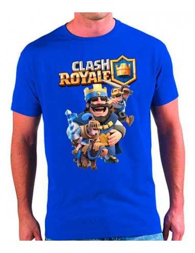 Camiseta Clash Royale Rey azul y caballeros Camiseta Clash Royale Rey azul y caballeros