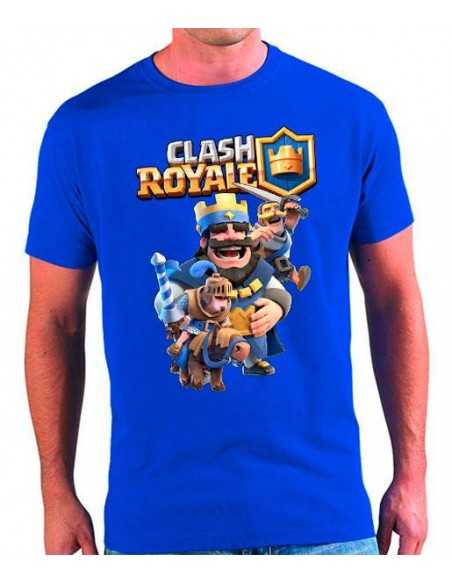 Camiseta Clash Royale Rey azul y caballeros Camiseta Clash Royale Rey azul y caballeros