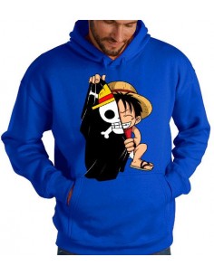 Sudadera One Piece Luffy con bandera
