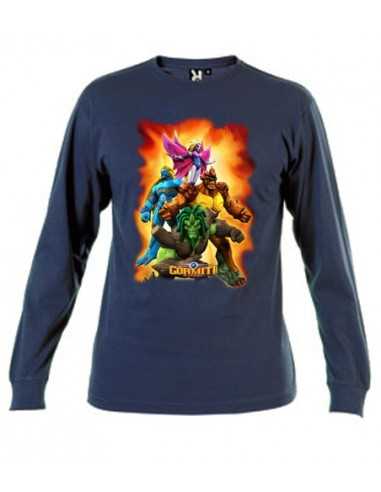 Camiseta Gormiti ( Cielo rojo) Manga larga azul marino
