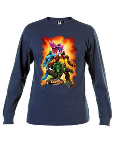 Camiseta Gormiti ( Cielo rojo) Manga larga azul marino