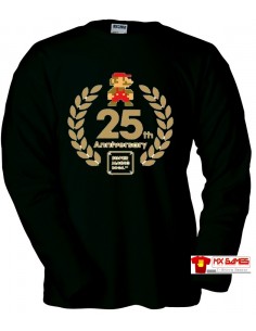 Camiseta Super Mario 25 aniversario (negra,adulto)