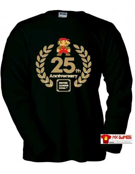Camiseta Super Mario 25 aniversario (negra,adulto)
